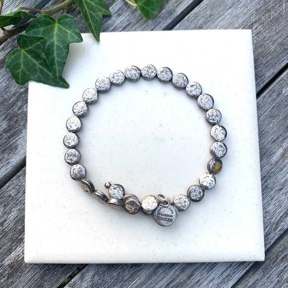 Alex and Ani – Vintage Sixty-Six Metallic Pebble Beaded Bangle - Silver Finish - Picture 2 of 2